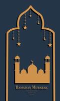 Ramadan Festive Background with Dates and Prayer vector
