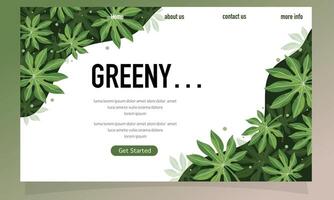 Green leaf background design for website vector