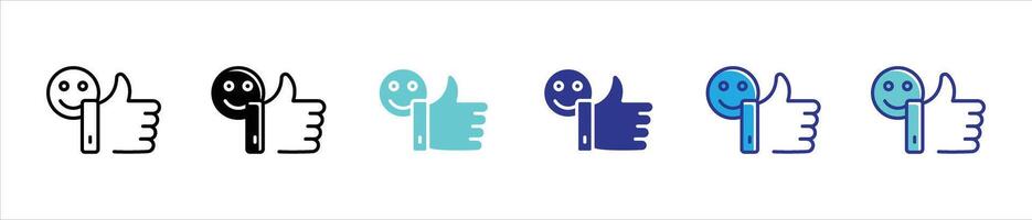thumbs up icon set. customer feedback, like, review, expression icon vector