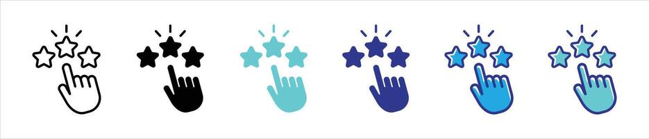 rating icon set. contain feedback, review, customer review icon symbol sign for app and web vector