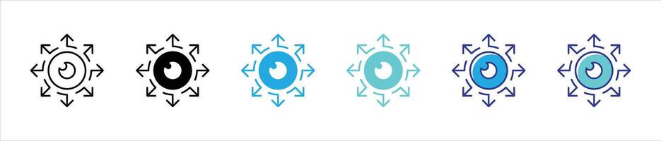 vision icon set. containing innovation, insight, global connectivity in modern digital thin line and color style icon symbol sign vector
