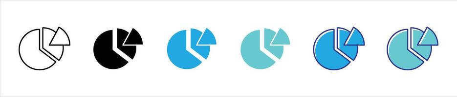 pie chart icon set. contain data analysis, market trend, business intelligence thin line and color style icon symbol sign for your app and web vector