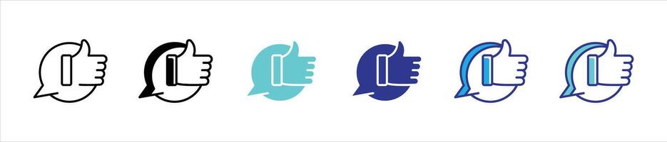 feedback icon set. thumbs up, good, like, rating, comment, satisfaction icon for app and web vector