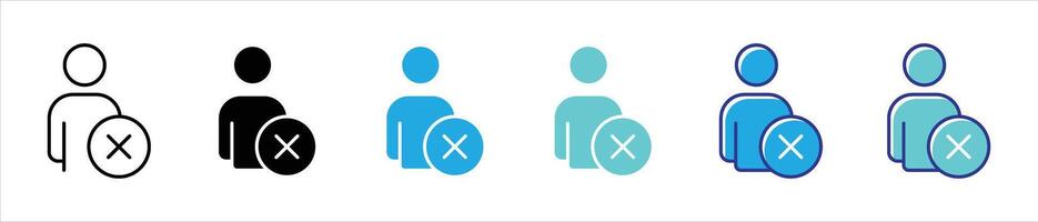 user deletion icon set. contain remove people, disconnection thin line and color style icon symbol sign for your app and web vector