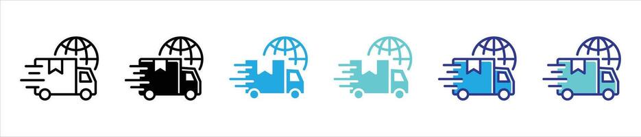 delivery logistic icon set. contain global delivery thin line and color style icon for your app and web. vector