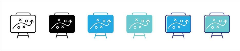 strategy icon set. contain action plan, management thin line and color style icon for your app and web vector