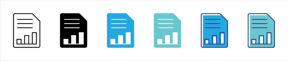 data icon set. containing analytic, report, document thin line and color style icon symbol sign for your app and web vector