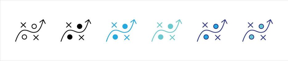 strategy icon set. contain planning, success, tactical path icon vector