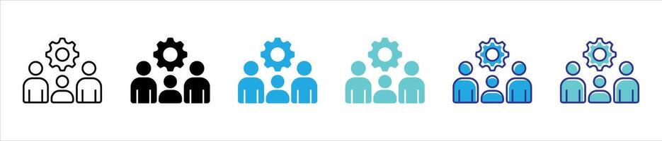 teamwork icon set. containing collaboration, productivity, and shared innovation for modern workflows thin line and color style icon symbol sign vector