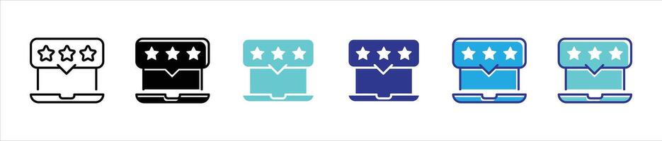 feedback icon set. contain review, rating, quality, customer feedback icon symbol sign for app and web vector