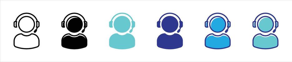 customer service icon set. call center, operator, support thin line and different color style icon for your app and web vector