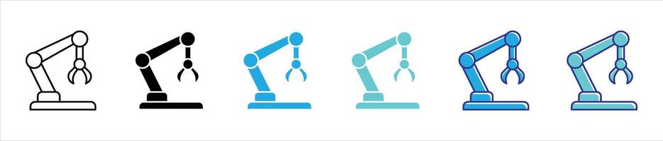 robotics icon set. containing automation, machine, mechanical thin line and color style icon symbol sign for your app and web vector
