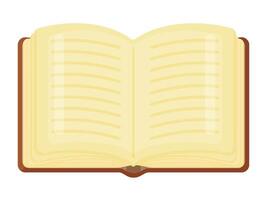 Open Book with Lined Pages Flat Illustration vector