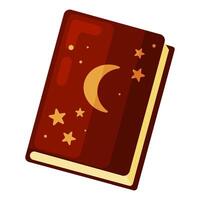 Mystical Magic Book with Moon and Stars vector