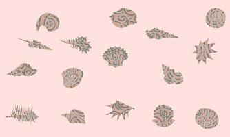 Seamless pattern with seashells vector