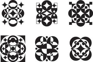 Modern Geometric Silhouette Pattern Set vector