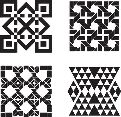 set of geometric seamless patterns
