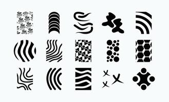 Stylized Abstract Ink Pattern Shape Graphic Pack vector