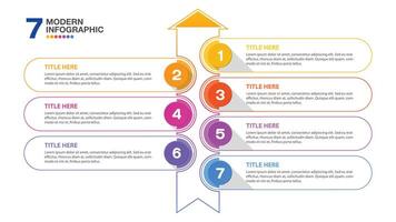Seven infographic for presentation. vector