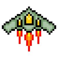 Stealth bomber in pixel art style vector