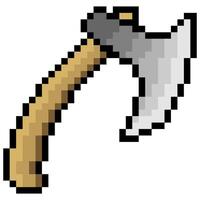 Axe weapon with pixel art style vector