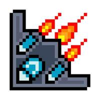 bomber plane in pixel art style vector