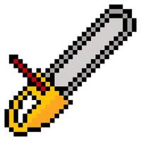 Chainsaw in pixel art isolated on white background vector