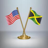 USA and Jamaica table flag relation, with gradient background vector