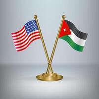 USA and Jordan table flag relation, with gradient background vector