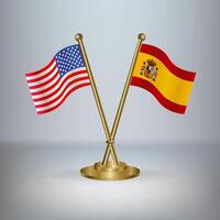 USA and Spain table flag relation, with gradient background vector