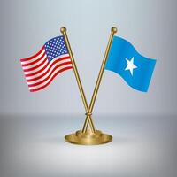 USA and Somalia table flag relation, with gradient background vector