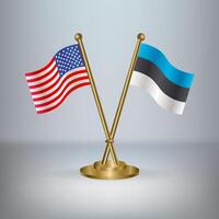 USA and Estonia table flag relation, with gradient background vector