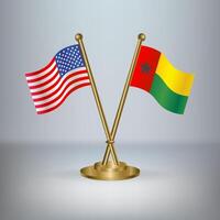 USA and Guinea Bissau table flag relation, with gradient background vector