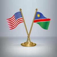 USA and Namibia table flag relation, with gradient background vector