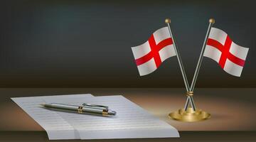 England table flag on a dark gradient color background table. Illustration vector