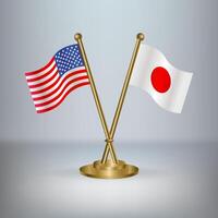 USA and Japan table flag relation, with gradient background vector