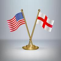 USA and England table flag relation, with gradient background vector