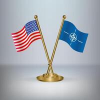 USA and NATO table flag relation, with gradient background vector