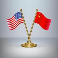 USA and USSR table flag relation, with gradient background vector
