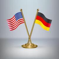 USA and Germany table flag relation, with gradient background vector