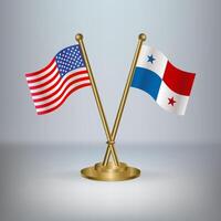 USA and Panama table flag relation, with gradient background vector