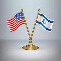 USA and Israel table flag relation, with gradient background vector