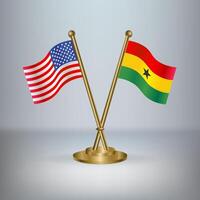 USA and Ghana table flag relation, with gradient background vector