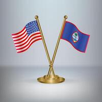 USA and Guam table flag relation, with gradient background vector