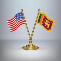USA and Sri Lanka table flag relation, with gradient background vector