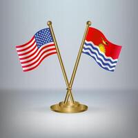 USA and Kiribati table flag relation, with gradient background vector