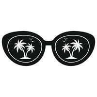 Illustration of sunglasses with palm trees vector