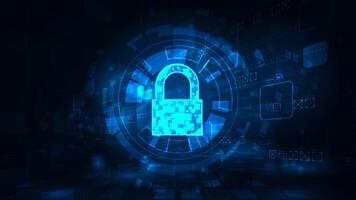 Technology abstract digital security tech circle Hi tech line circuit board with dark blue background vector