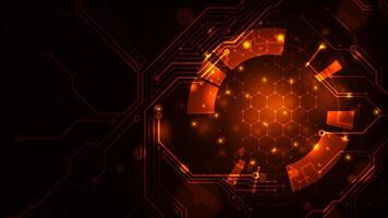 Abstract orange circuit design image vector