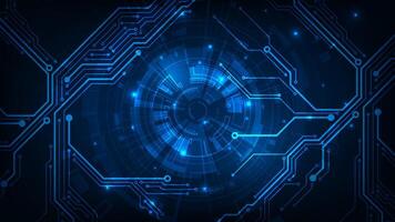 Digital hud technology abstract line circuit board blue innovation concept on dark background vector